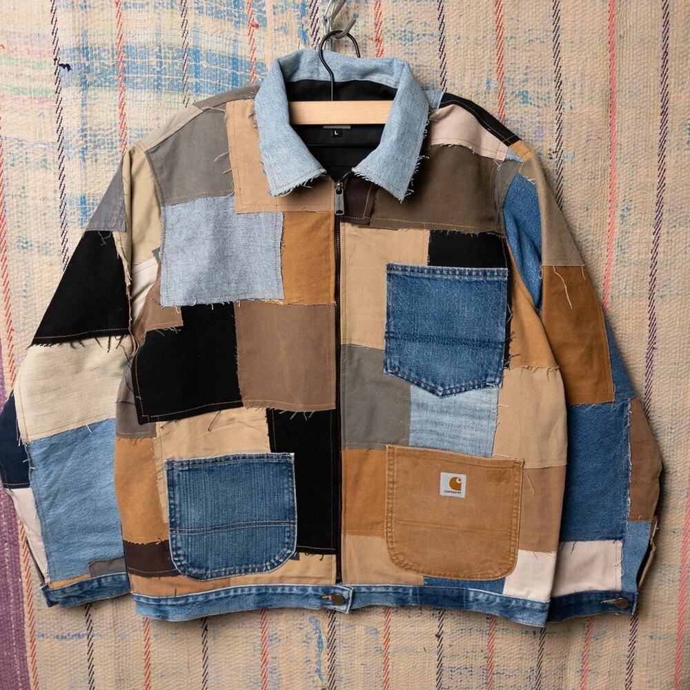 Carhartt Patchwork Jacket in Blue, Tan, Brown, Black